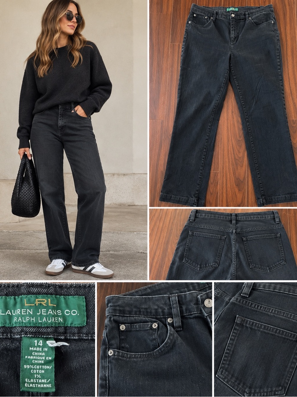 Ralph Lauren Straight-Leg Jeans in Washed Black